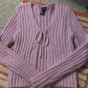 Light pink tie cardigan